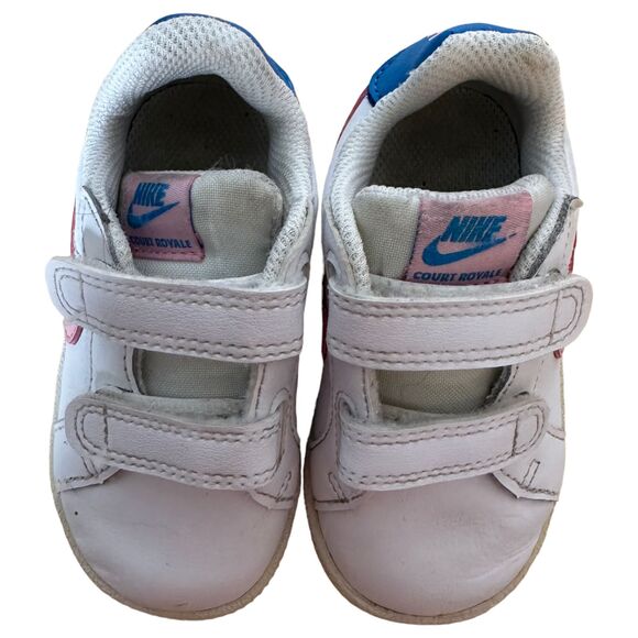 Nike Court Royale White Pink Blue 833537-110 Toddler Size 5C - Picture 2 of 8